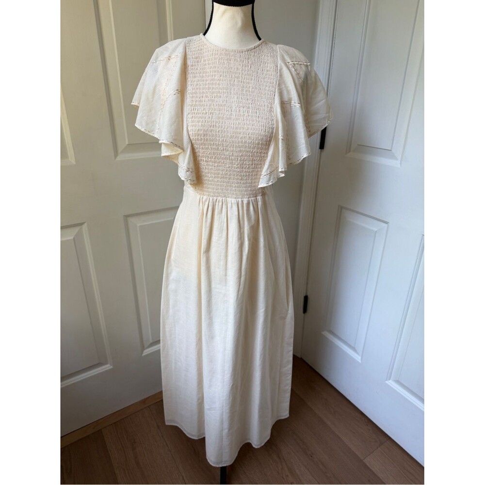 Anna Cate Cream Ruffle Maxi Dress XS